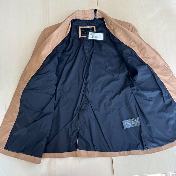 NWT Bod & Chritensen AURIANA Single Breasted Leather Blazer L Sand‎ - Picture 11 of 15